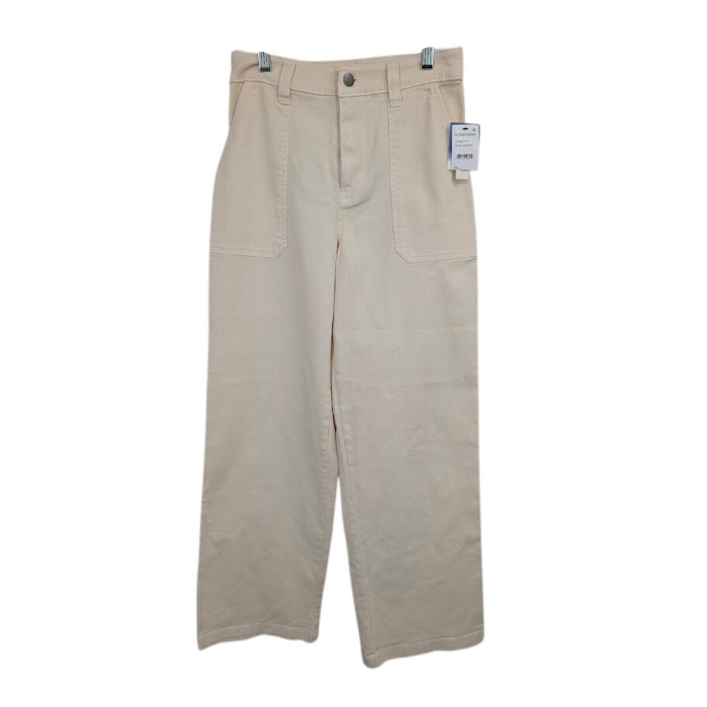 Abound Wide Leg Utility Pants High Rise Women's Beige NWT sz 0